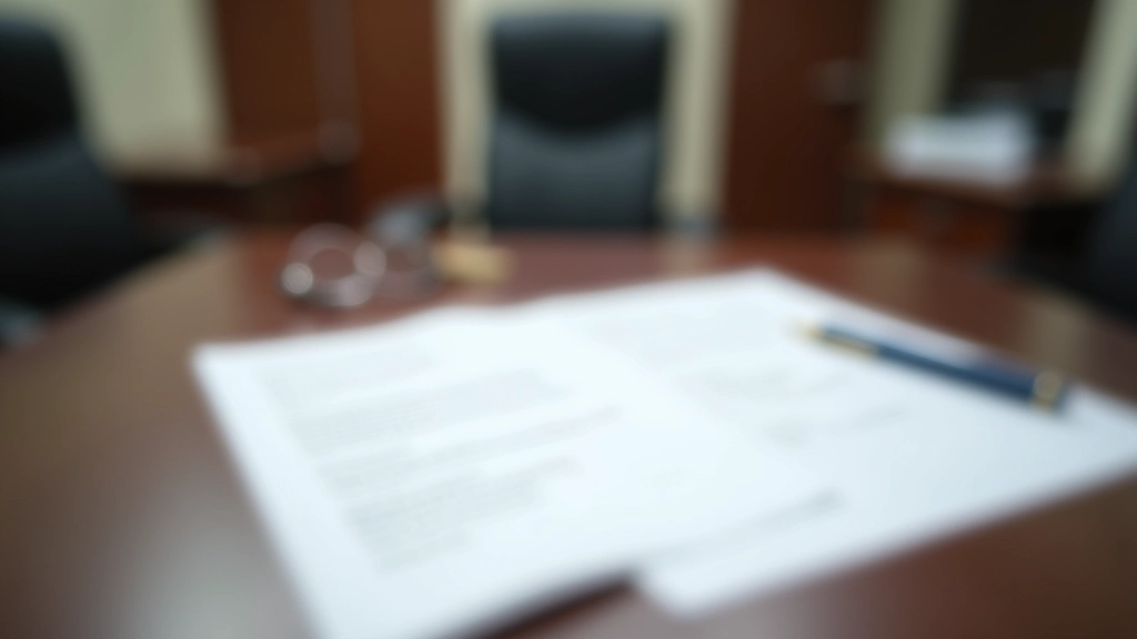 Legal documents and contract papers on professional desk with pen