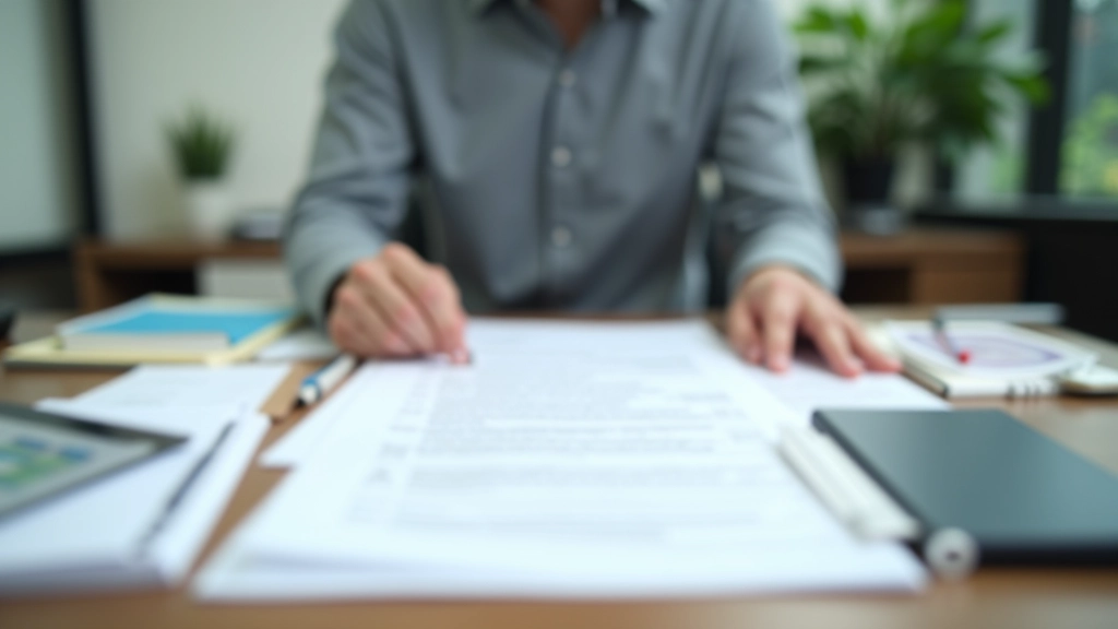 Modern office environment with documents and legal materials displayed professionally